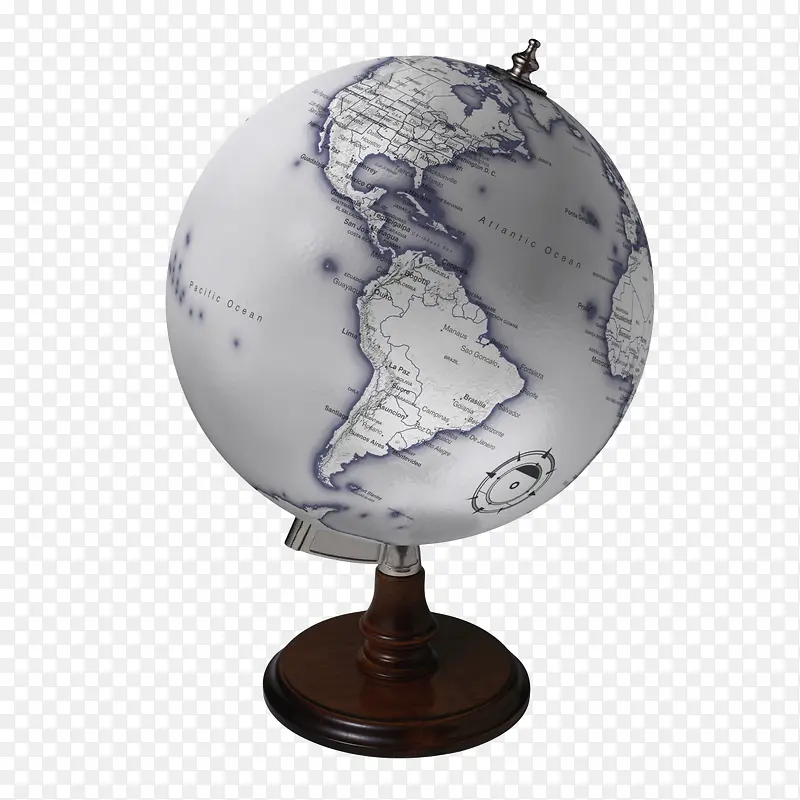世界球体地图灰色地球仪