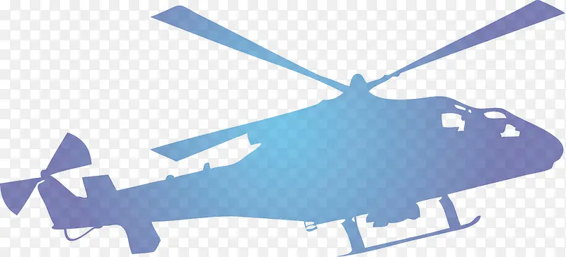 卡通直升机剪影
