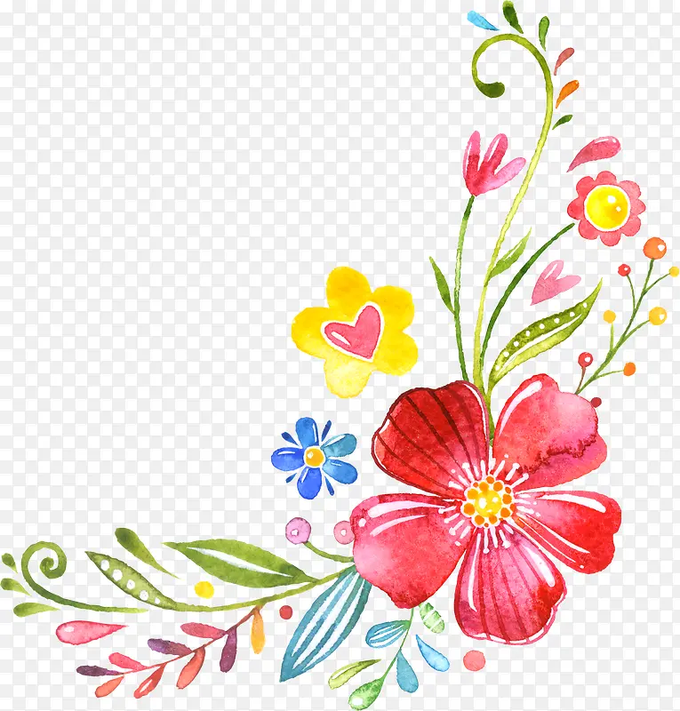 手绘彩色花纹