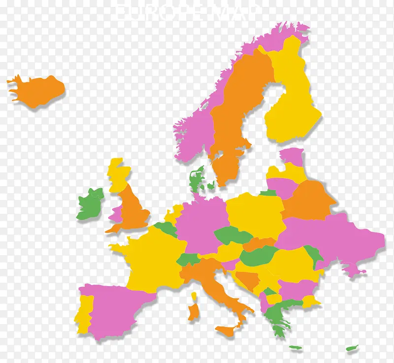 彩色拼图欧洲地图