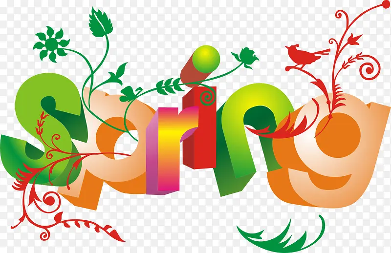 spring字体设计PNG图片素材下载_图片编号yrmmeopn-免抠素材网