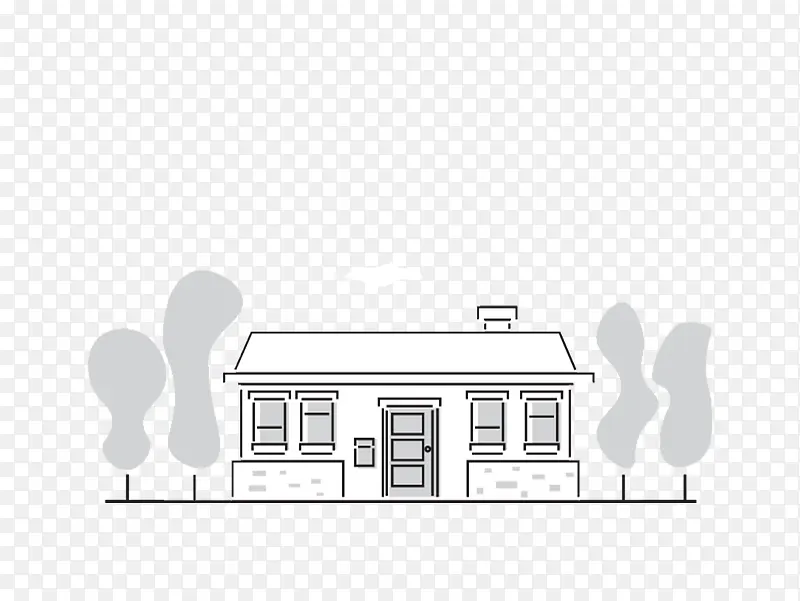 简单线条房子插画