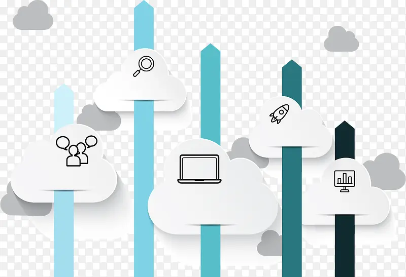 商务云信息图表设计矢量素材