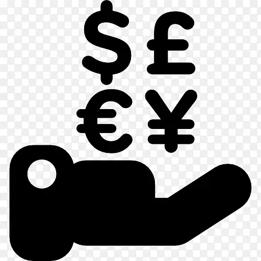 货币符号在手图标