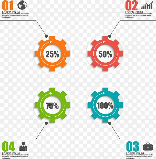 网络信息图表设计矢量素材