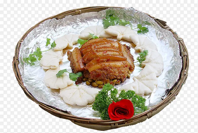 荷叶饼夹粉蒸肉