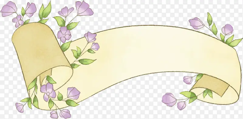 紫色花朵春天标题框