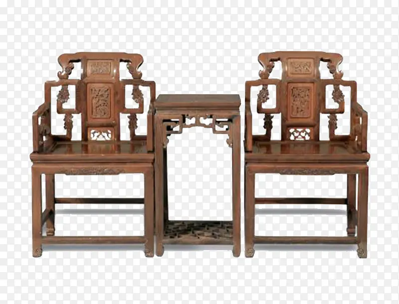 中国传统风黄酸枝椅子三件套
