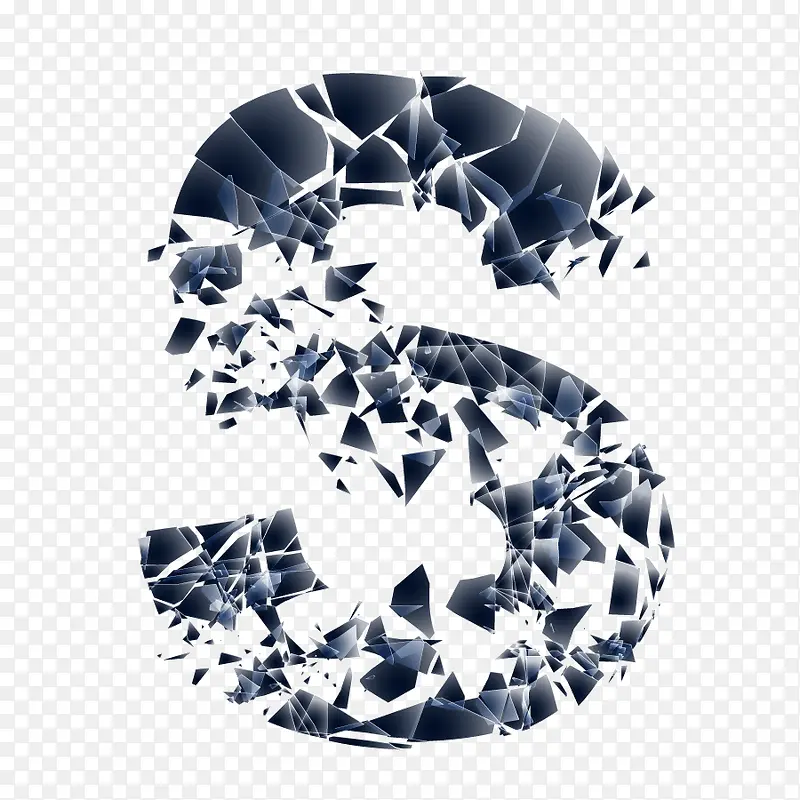 创新科技感碎片字母装饰矢量图