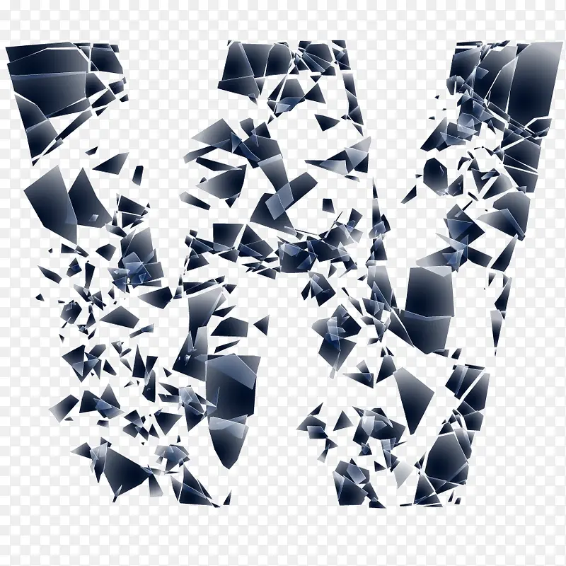 创新科技感碎片字母装饰矢量图