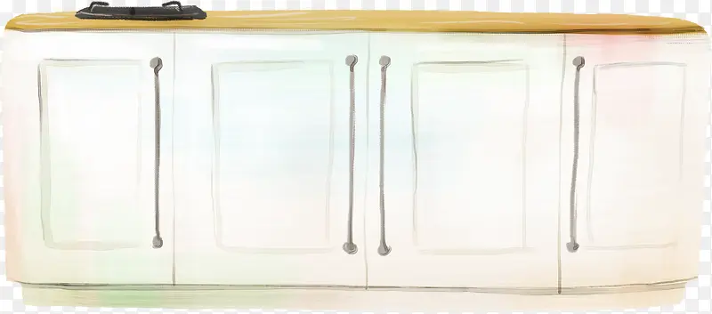 白色厨房手绘门空间