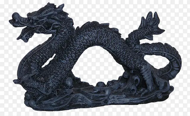 中国龙雕塑饰品实物图