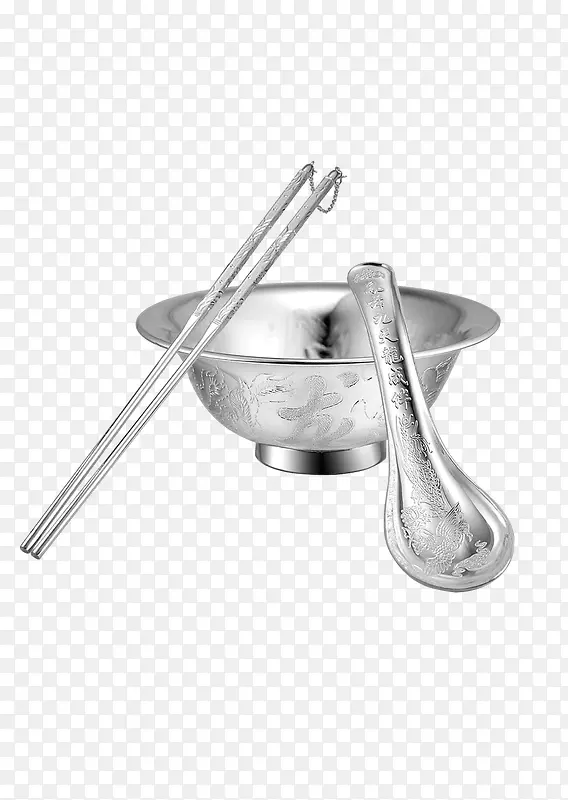 银碗银筷子银勺子