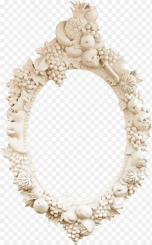 白色雕塑圆形水果边框
