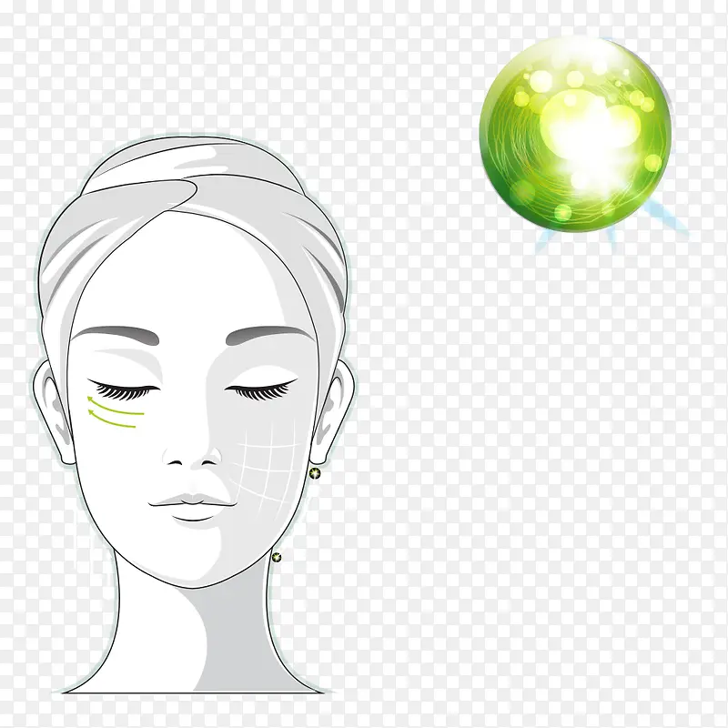 绿色水晶球和美女
