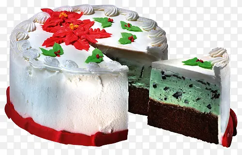 白色奶油蛋糕切蛋糕