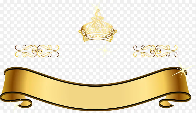 金色皇冠绸带