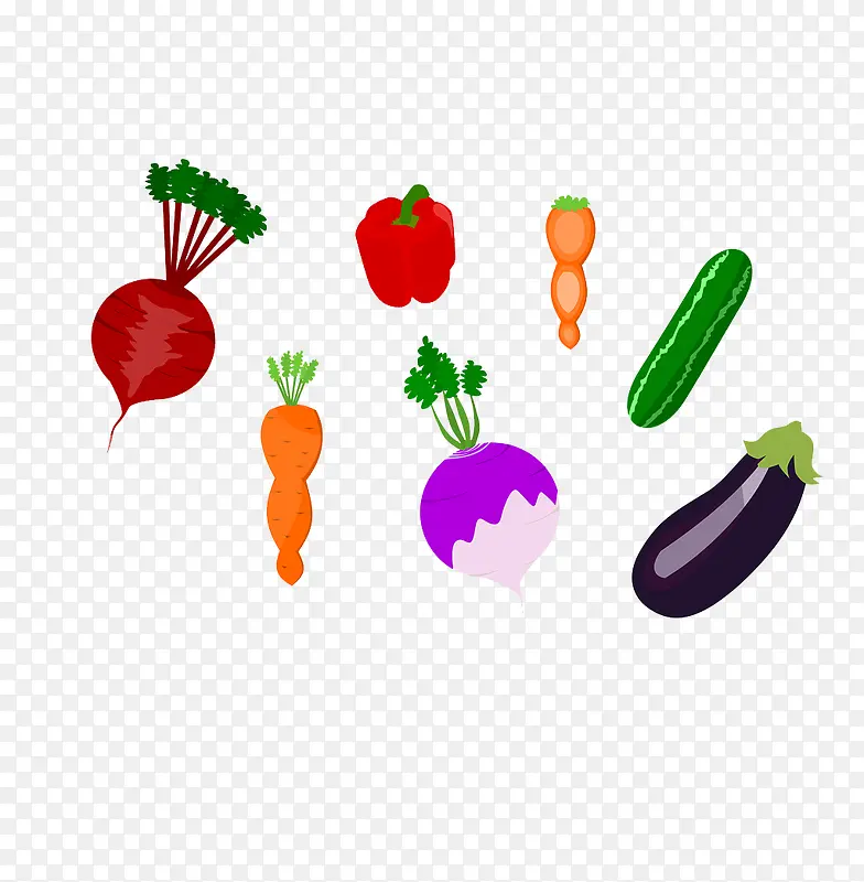 卡通蔬菜维生素营养锦集
