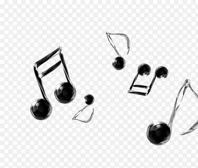 黑色质感音符