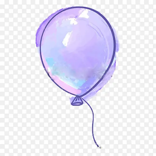 紫色气球简笔画