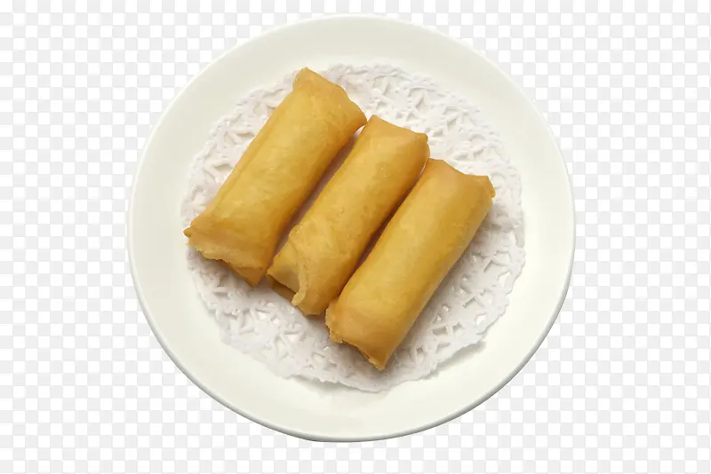 盘子里的春卷