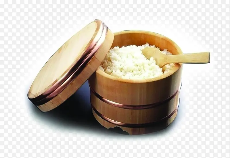 高清中国风木桶大米饭