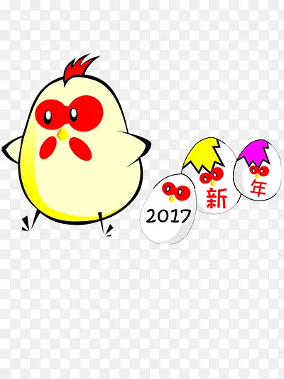 新年送祝福的小鸡