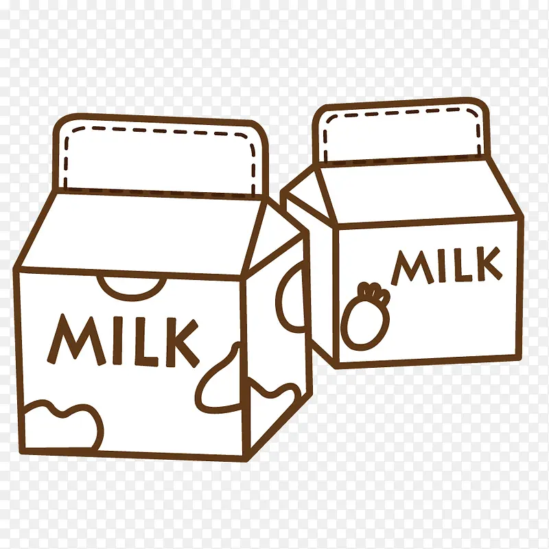 矢量牛奶包装盒子