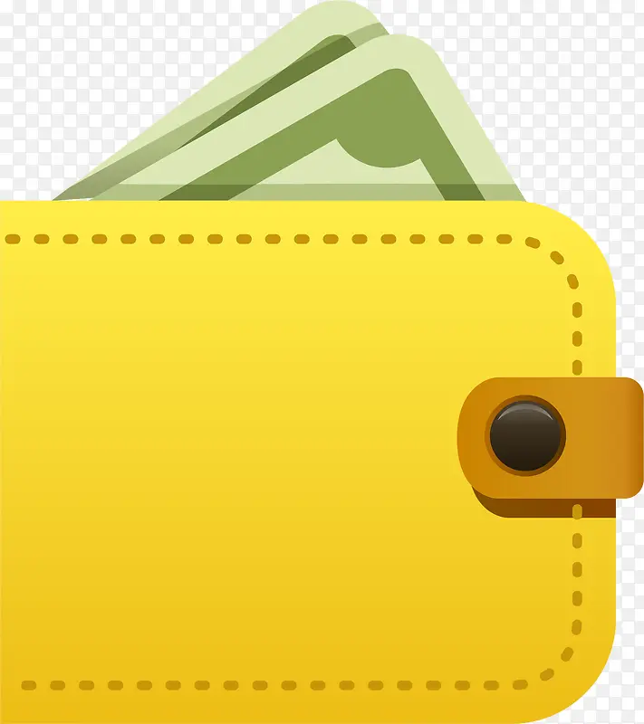 黄色钱包和现金简图