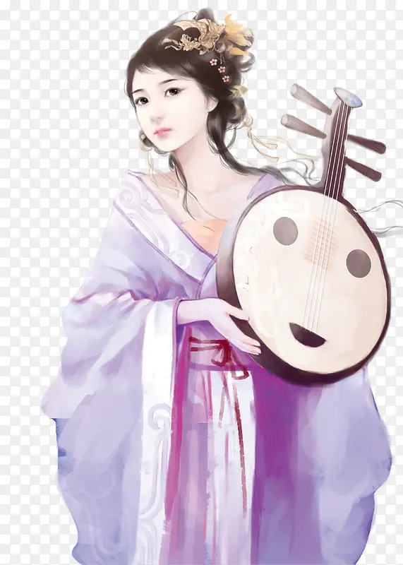 古风琵琶美女立绘