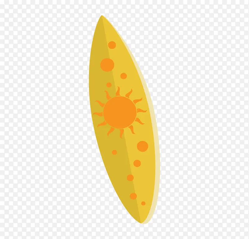太阳图案的黄色冲浪板