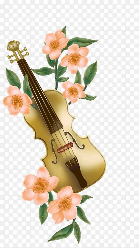 手绘小提琴花朵