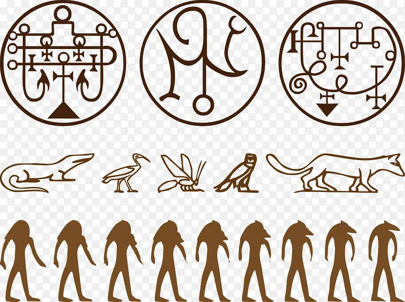埃及神氏符号图形矢量图