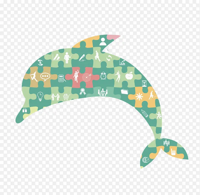 多彩海豚拼图