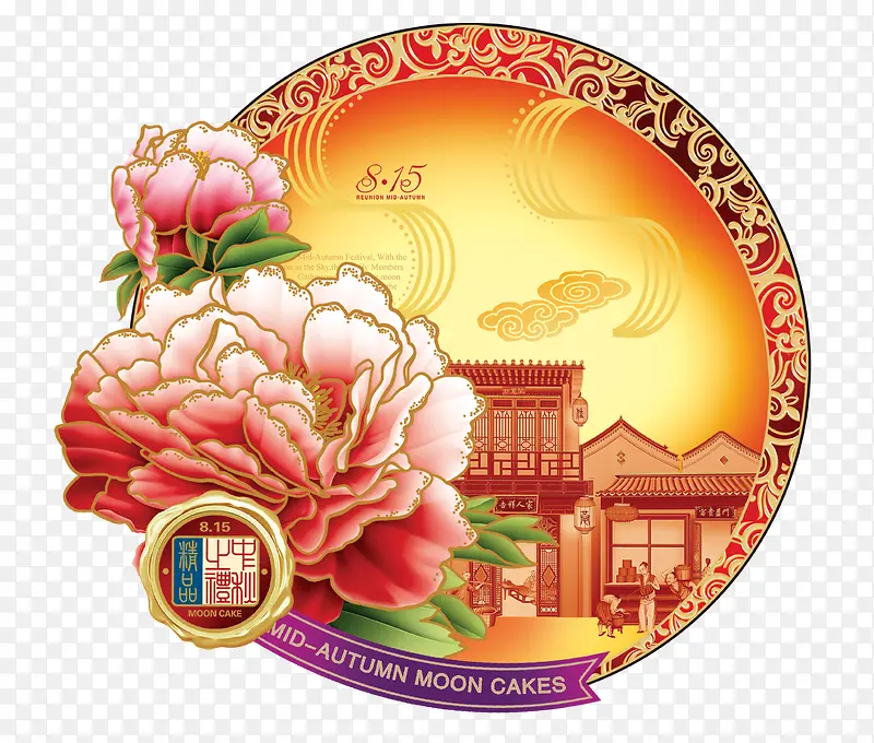 中国风月饼包装图案设计
