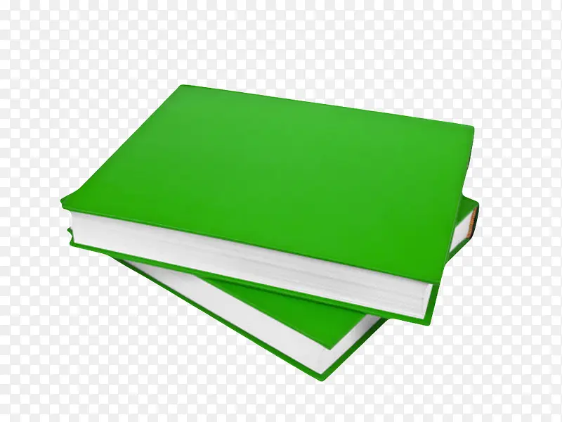 绿色堆叠的一叠书实物