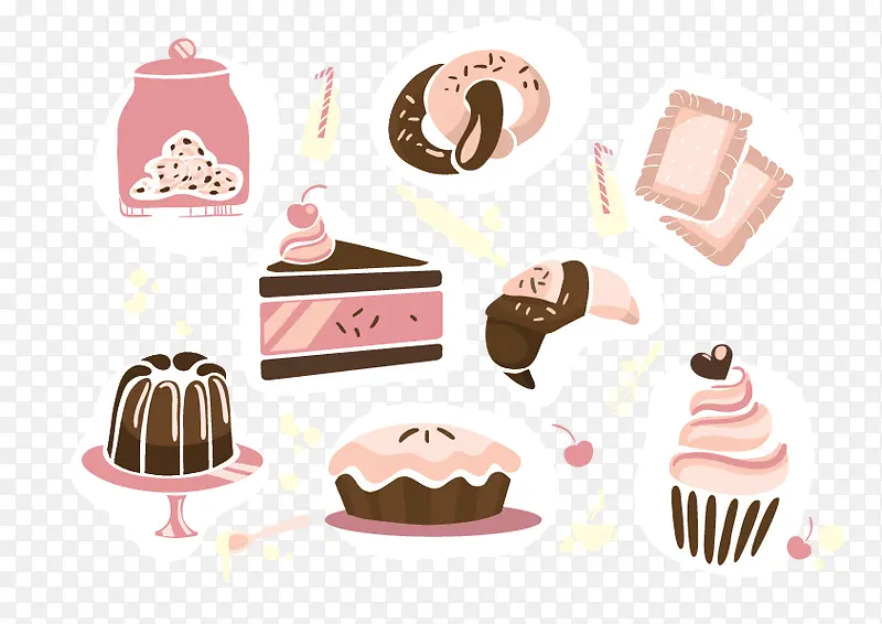 卡通手绘粉色蛋糕