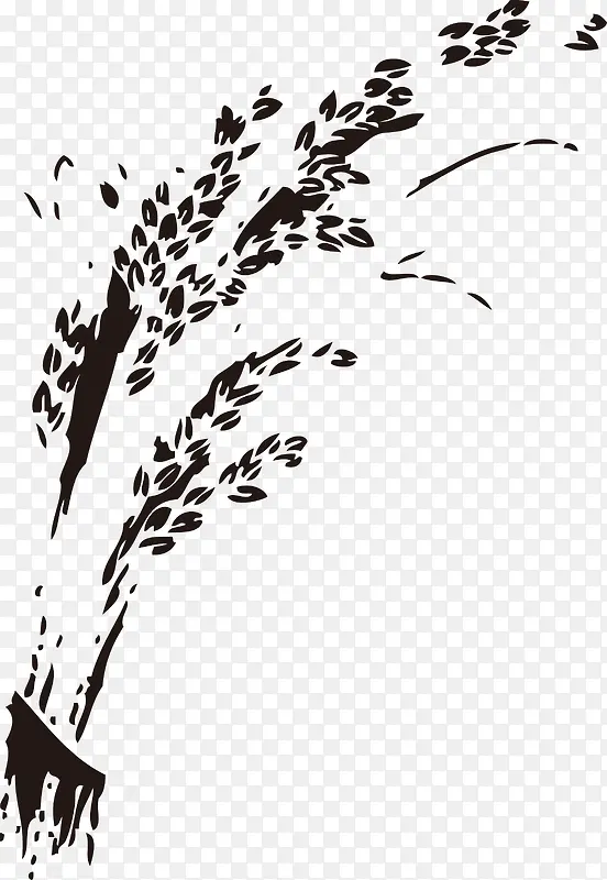 黑色麦穗矢量素材图