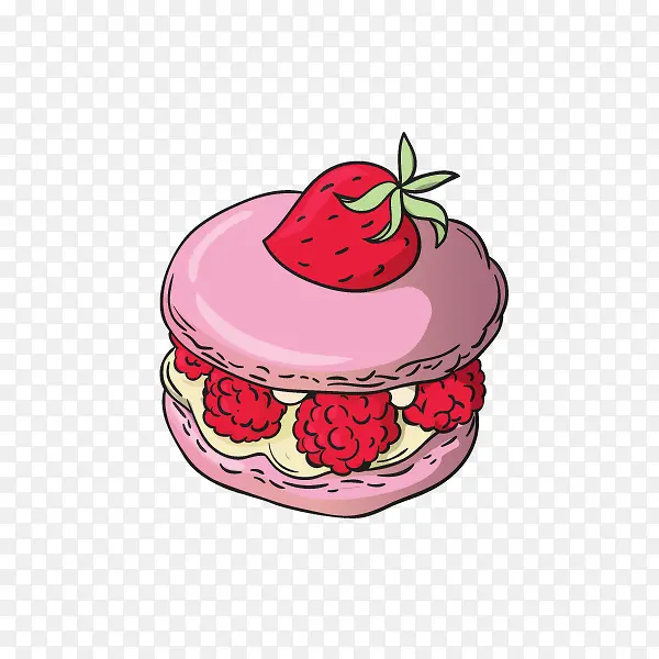 卡通手绘草莓蛋糕