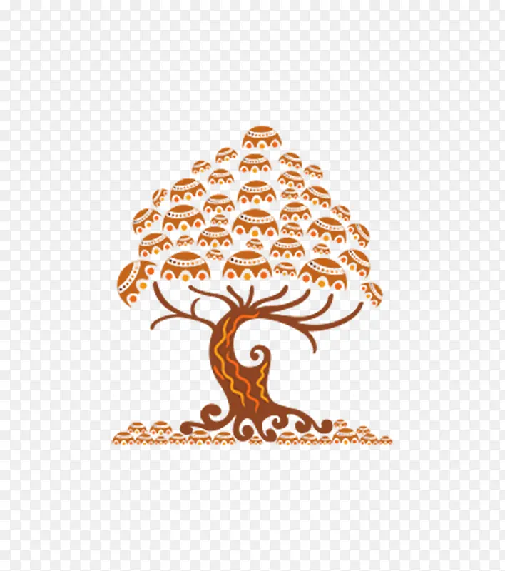 棕色创意树