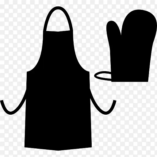 厨房围裙及手套图标