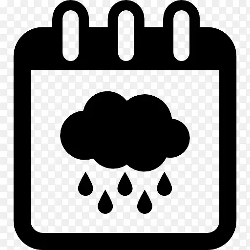 雨季在日历页面符号图标