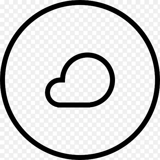 云的形状在概述圆形按钮图标