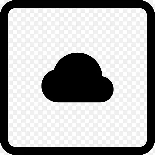 互联网的乌云象征方形按钮图标