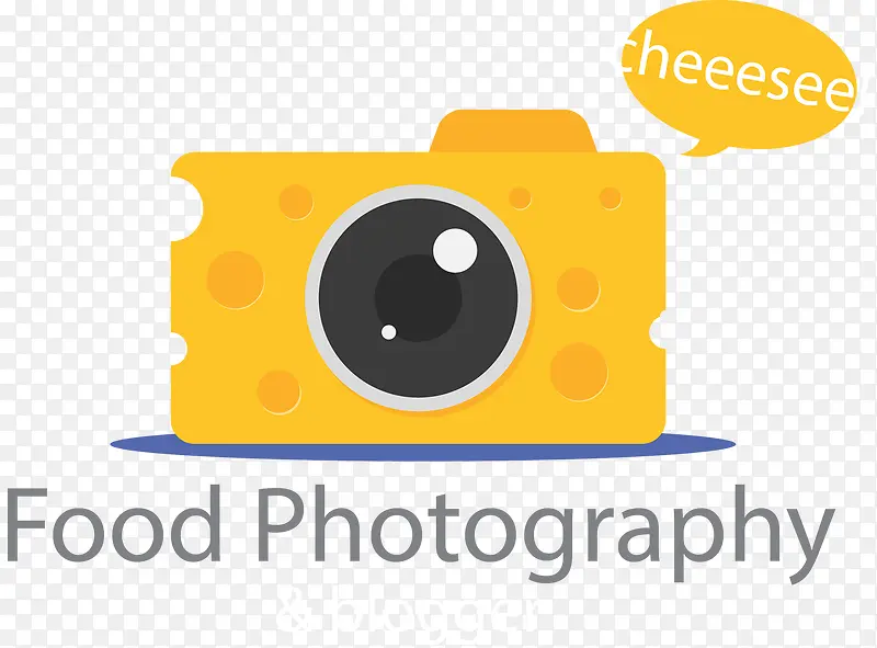 可爱黄色奶酪矢量相机图像