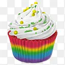 纸杯蛋糕彩虹纸杯蛋糕