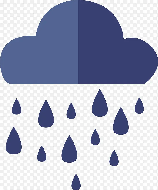 扁平化矢量下雨图标