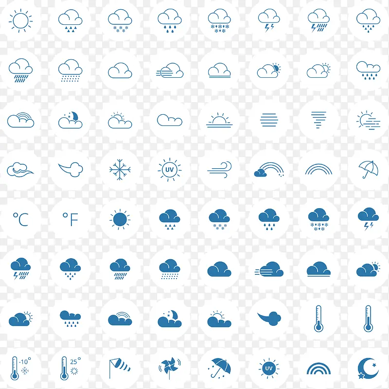 线型天气标志矢量图标icon