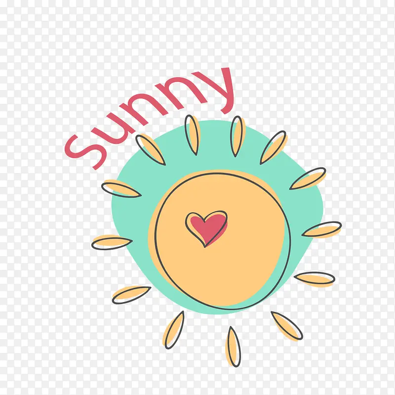 矢量卡通夏季海报太阳png