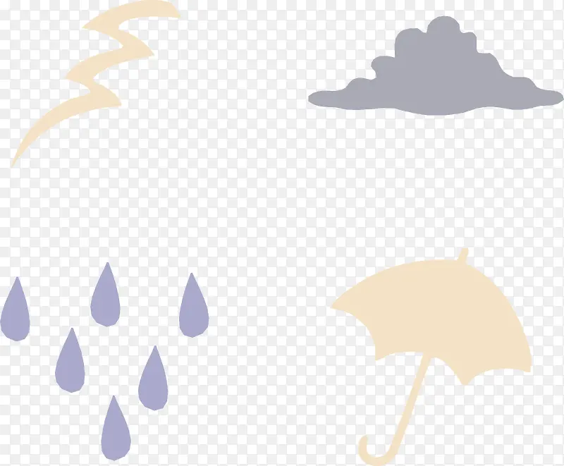 卡通天气图标矢量
